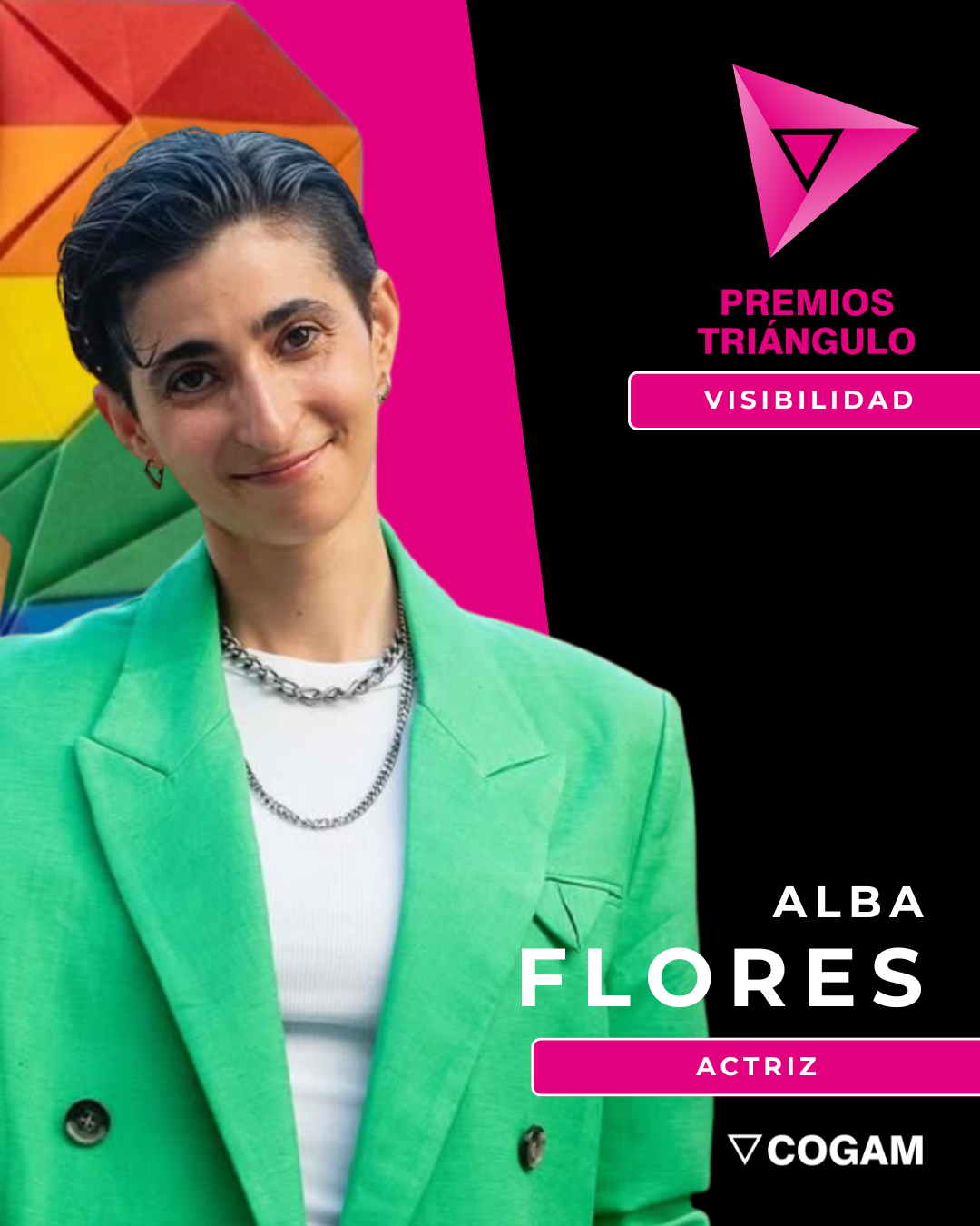 Alba Flores, premios trinagulo visbilidad Cogam